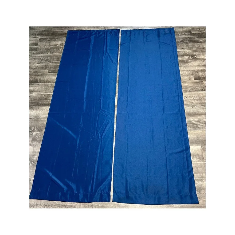 Mainstays Navy Blue Sailcloth Curtain Panel Pair 28x84 Rod Pocket Polyester